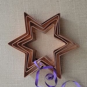 Vintage copper Star of David cookie cutter set